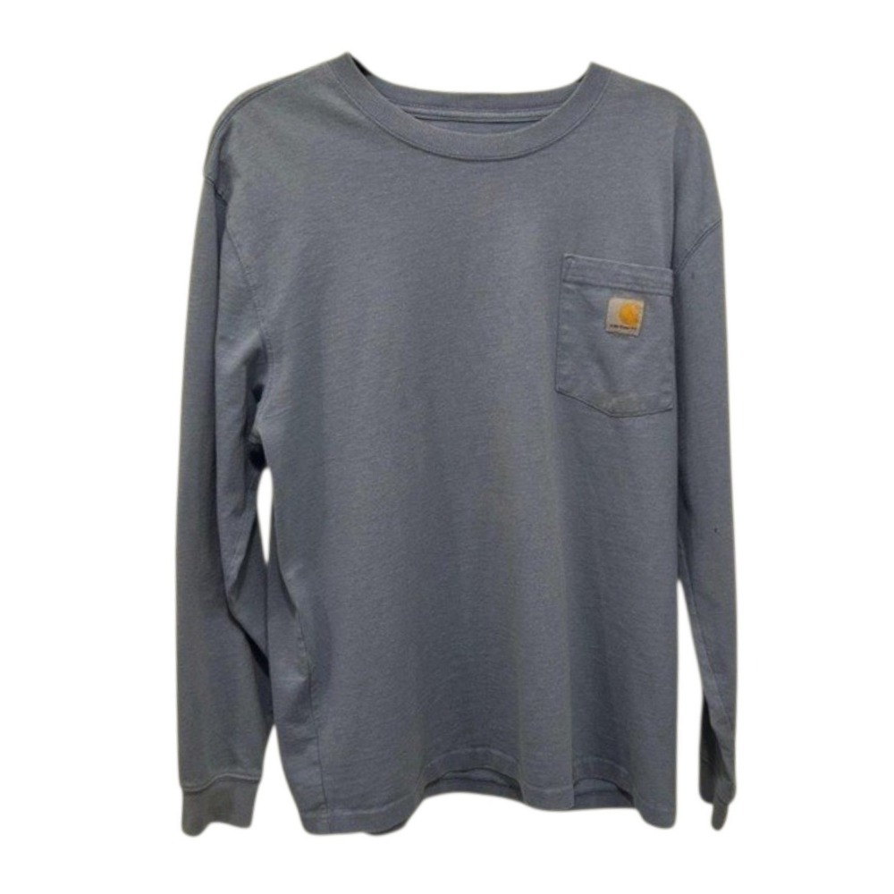 Carhartt K126 HD1 Loose Fit Heavyweight Long Sleeve Pocket Tee M Distressed